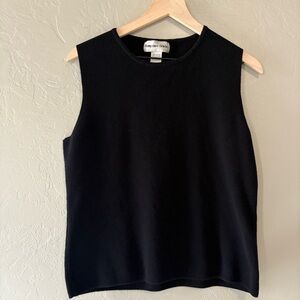 Black Cotton Knit Sleeveless Hampshire Studio Top P.Large